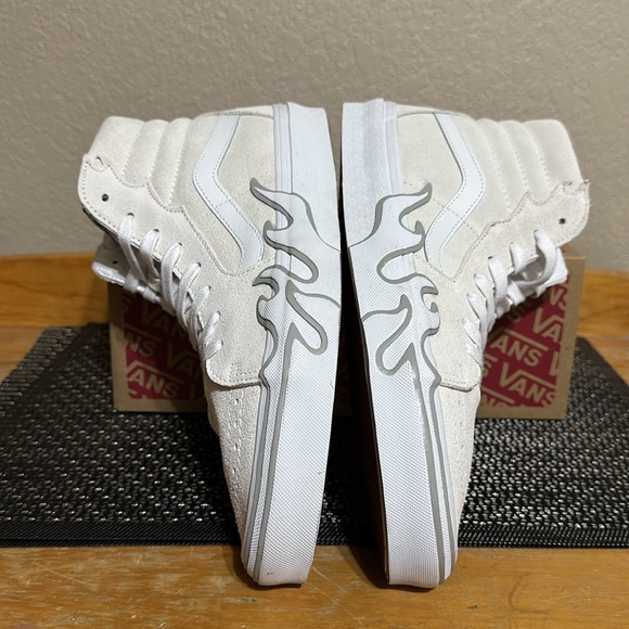 Vans Sk8 Hi Flame Flame suede off white white men’s size 10 - Picture 6 of 10